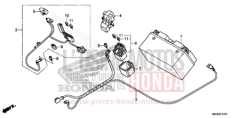 BATTERIE (CBR1000RA/SA) de CBR1000RR "Fireblade" ROSS WHITE (NH196) de 2016
